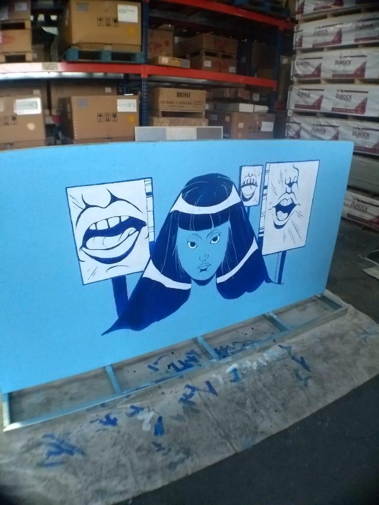 muestra del mural itinerante sobre Derechos Humanos