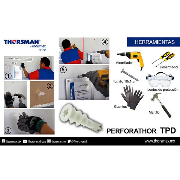 TPD blanco sin tornillos | Blister 20 pzas.