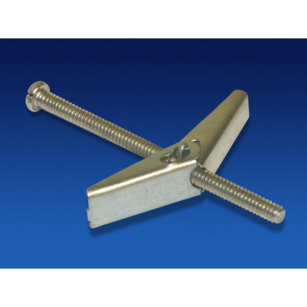 Taquete mariposa 3/16 con tornillo galvanizado y cuerda