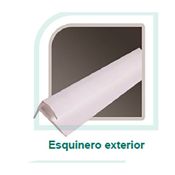 Esquinero exterior de 2.44 m (PVC)
