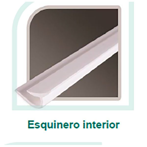 Esquinero interior de 2.44 m (PVC)
