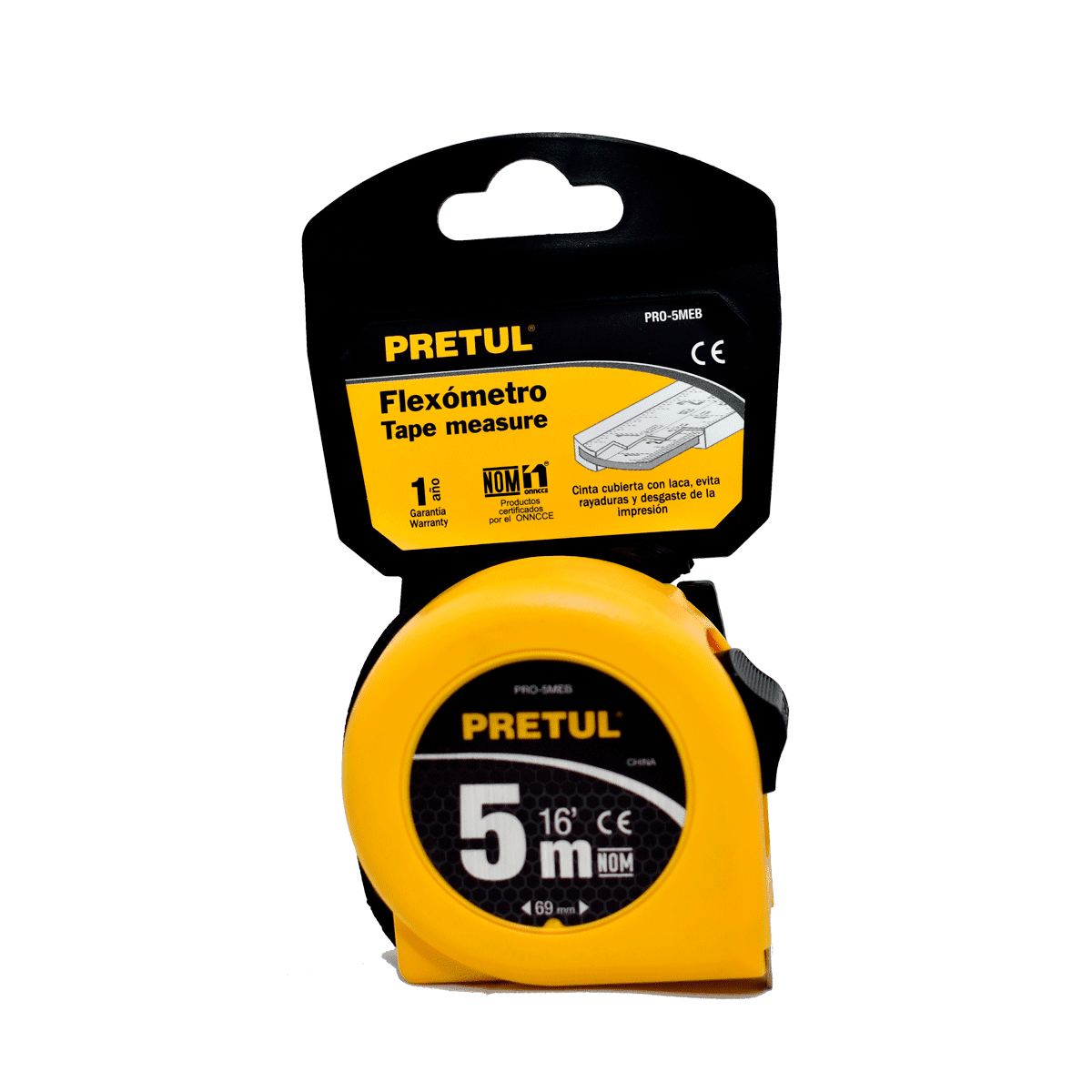 Flexómetro amarillo PRETUL® – 5 metros
